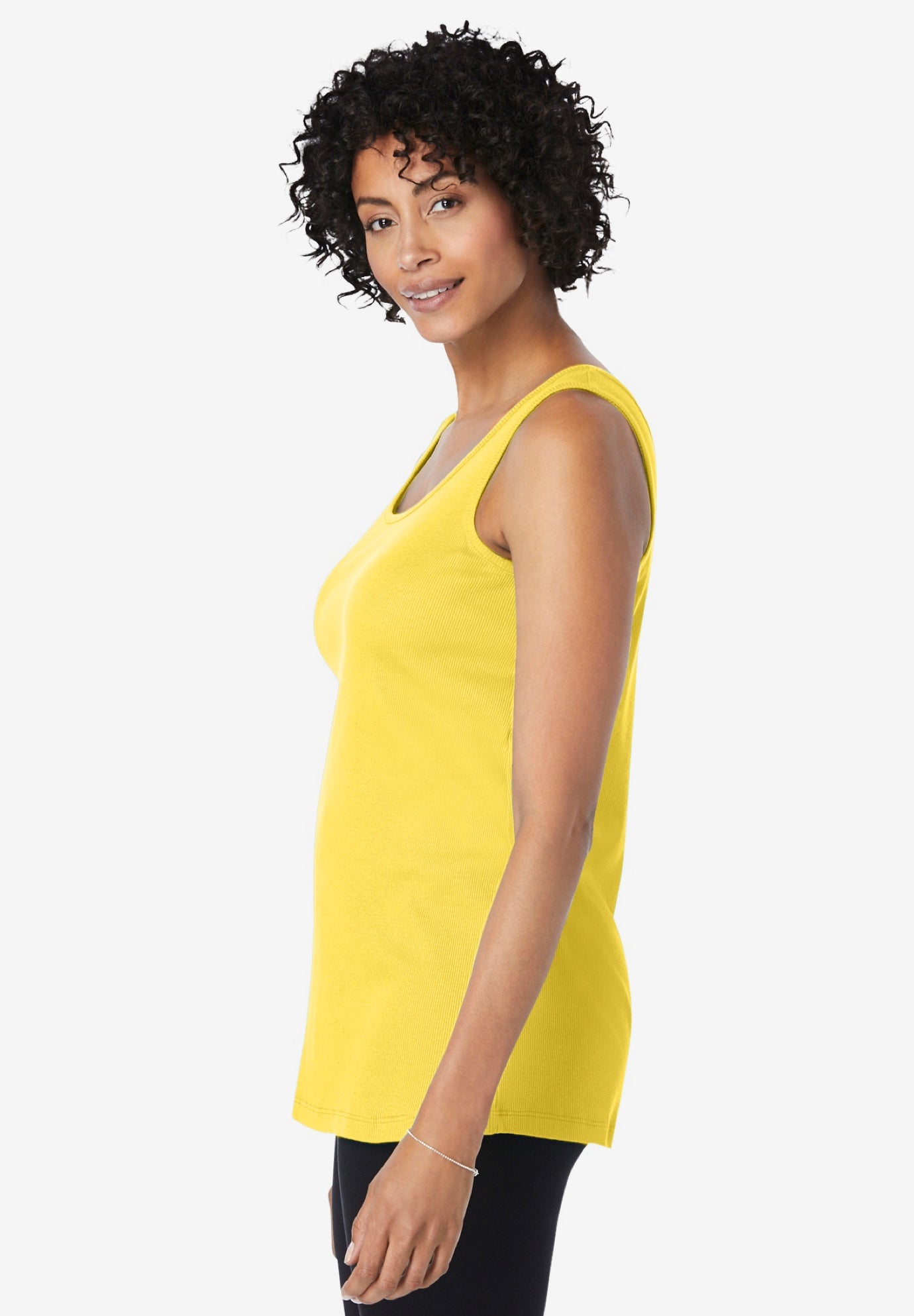 NKNIT rib mini tank top(navy、yellow) One Love Rib Tank – Lucky in Love