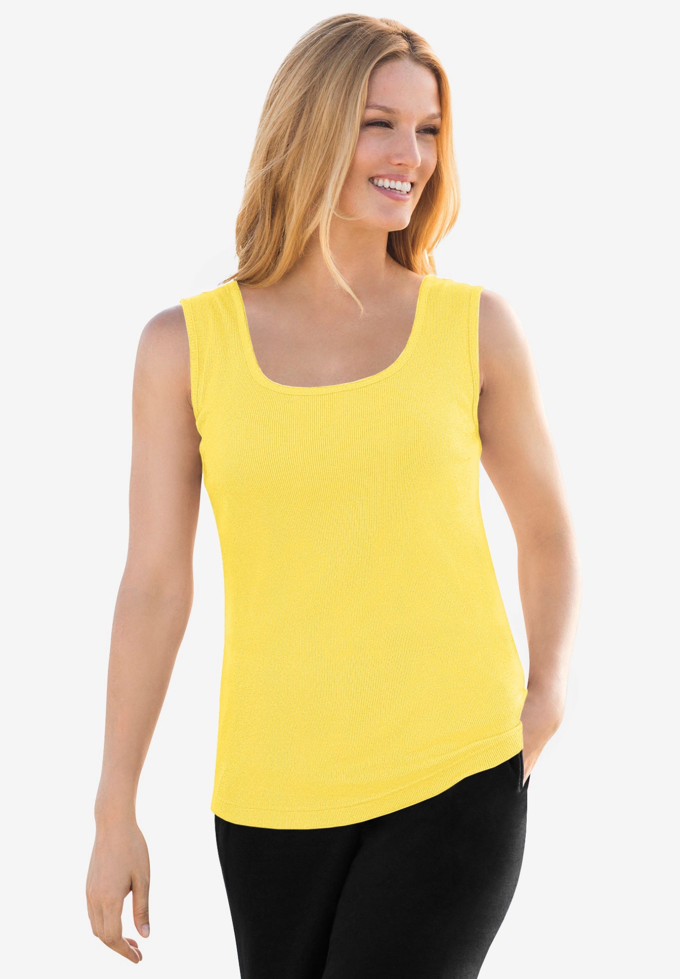 Rib Knit Tank for Women - Perfect Layering Piece, Primrose