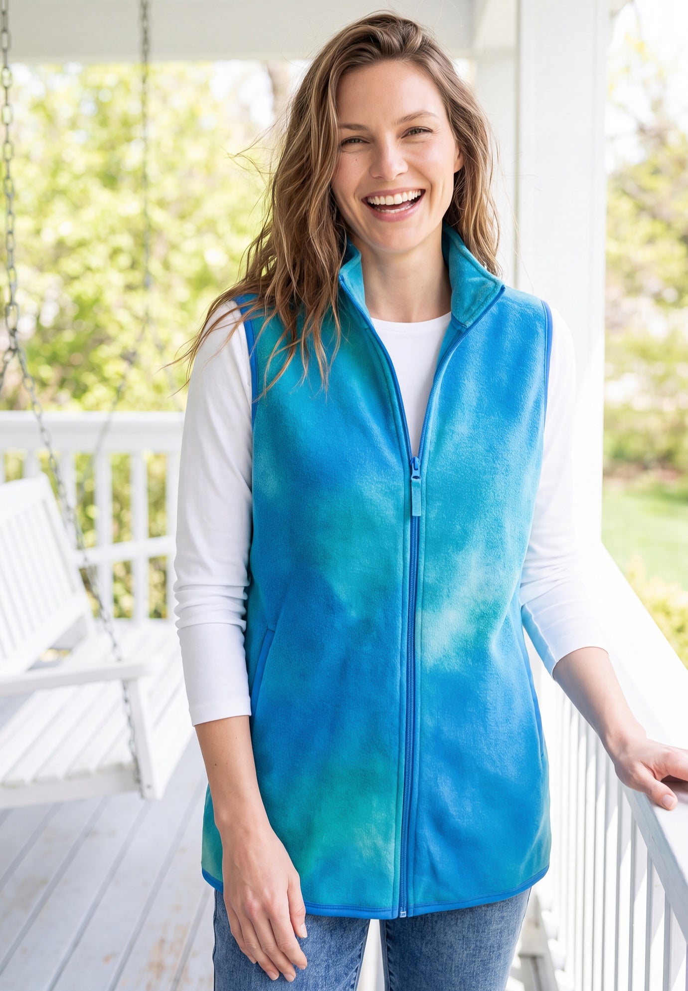 Zip-Front Microfleece Vest image number 1