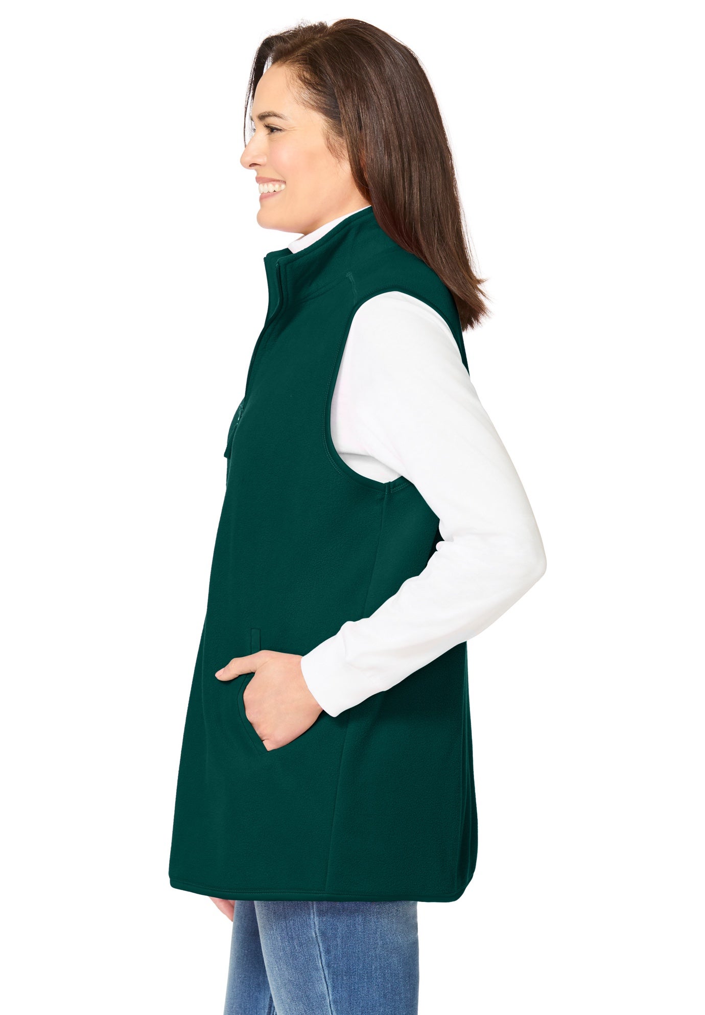 Zip-Front Microfleece Vest image number 2