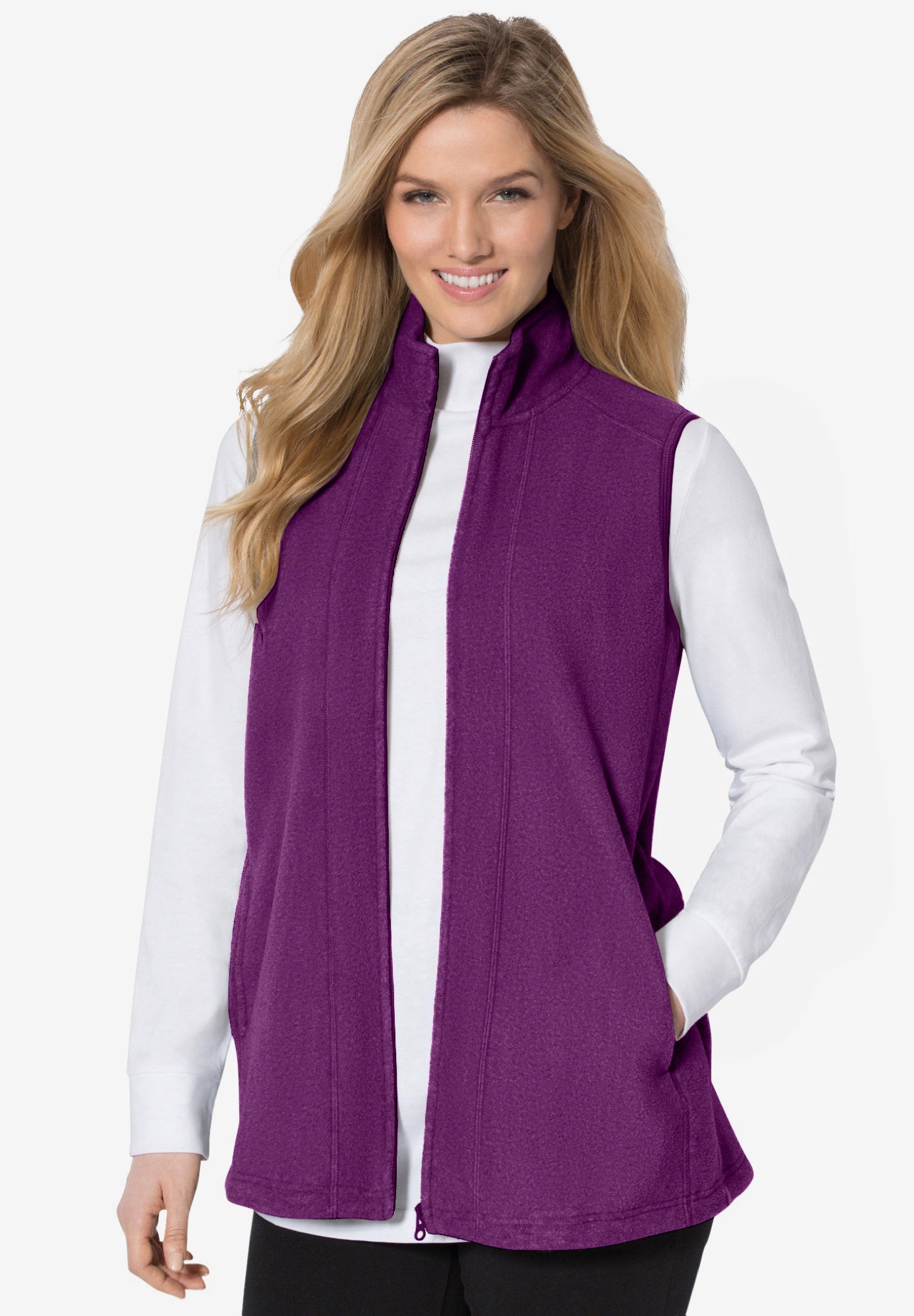 Zip-Front Microfleece Vest image number 0