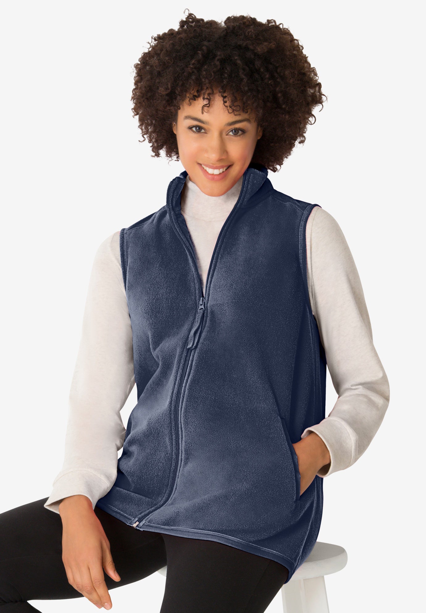 Zip-Front Microfleece Vest image number 0