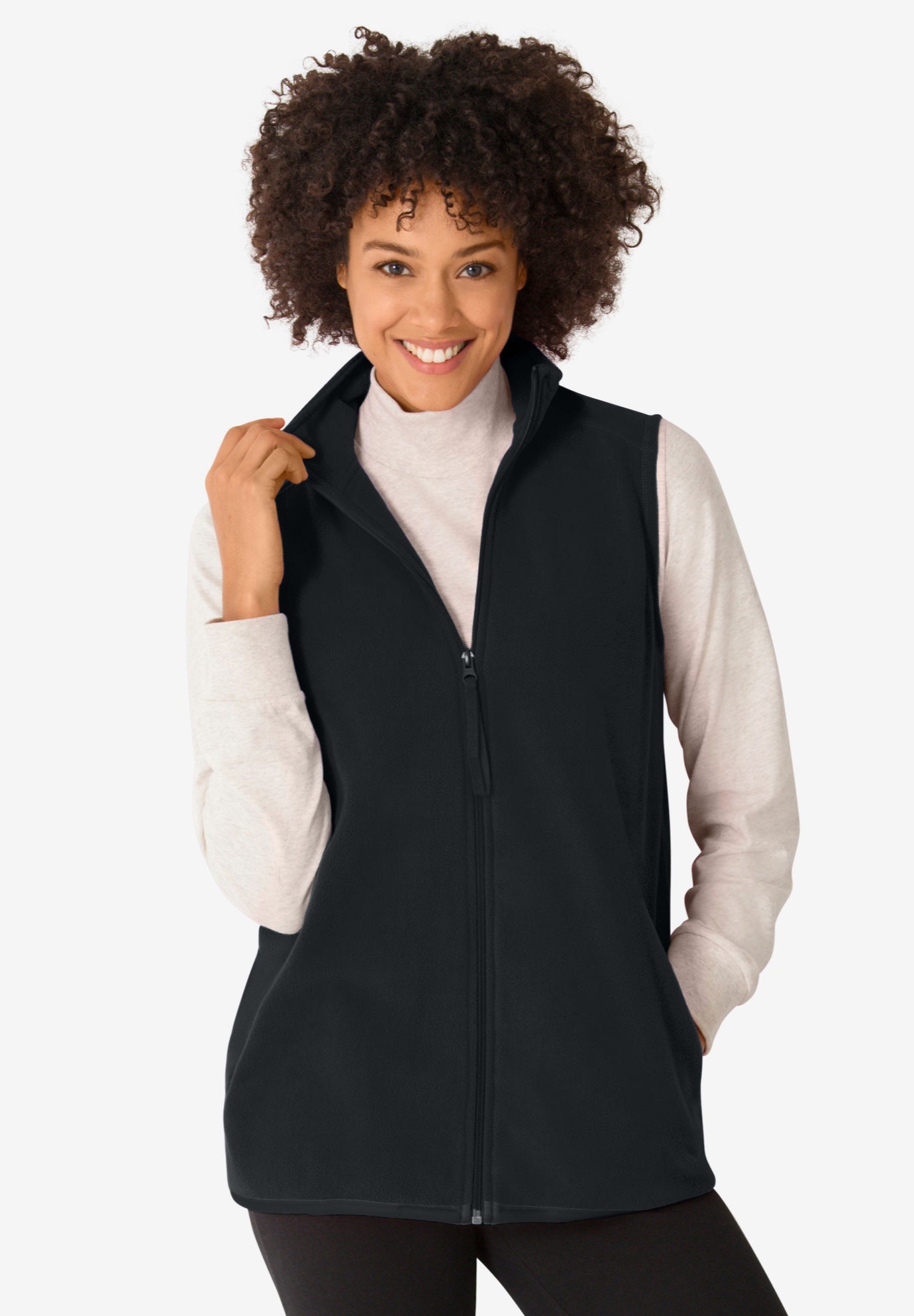Zip-Front Microfleece Vest image number 0