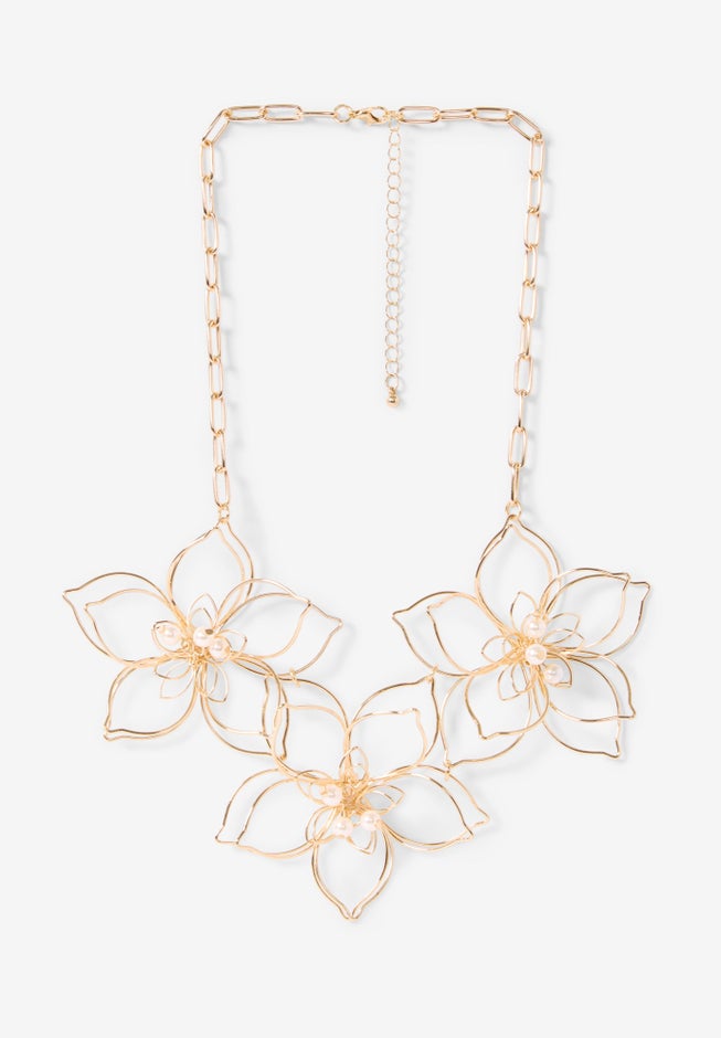 Wire Flower Necklace image number null