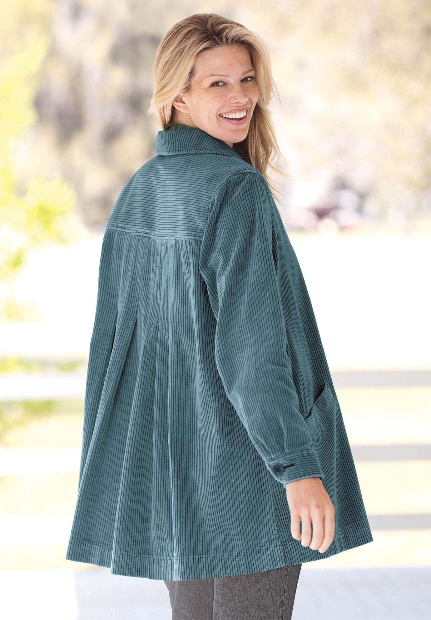 Pleat-Back Corduroy Jacket image number 1