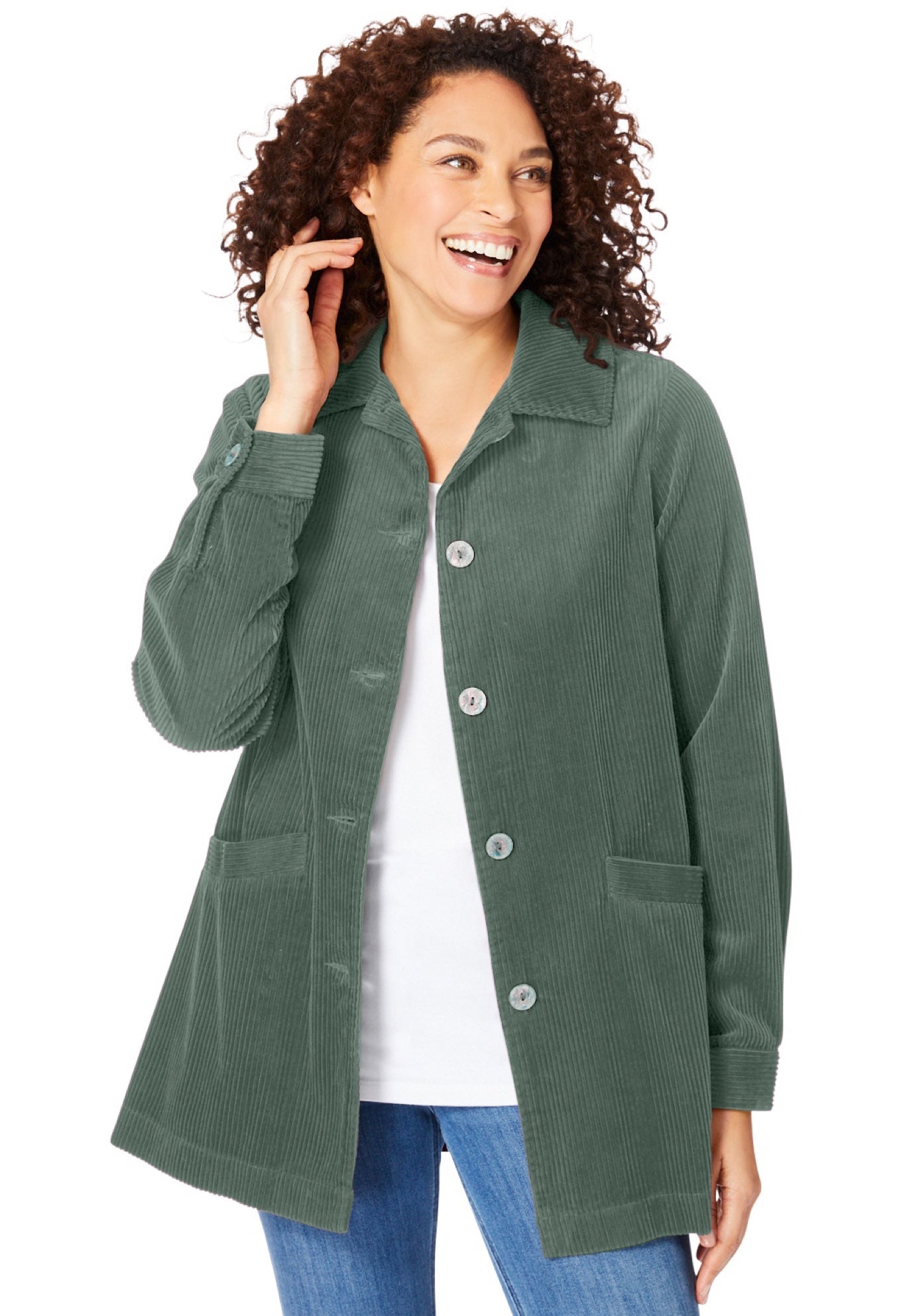 Pleat-Back Corduroy Jacket image number 0