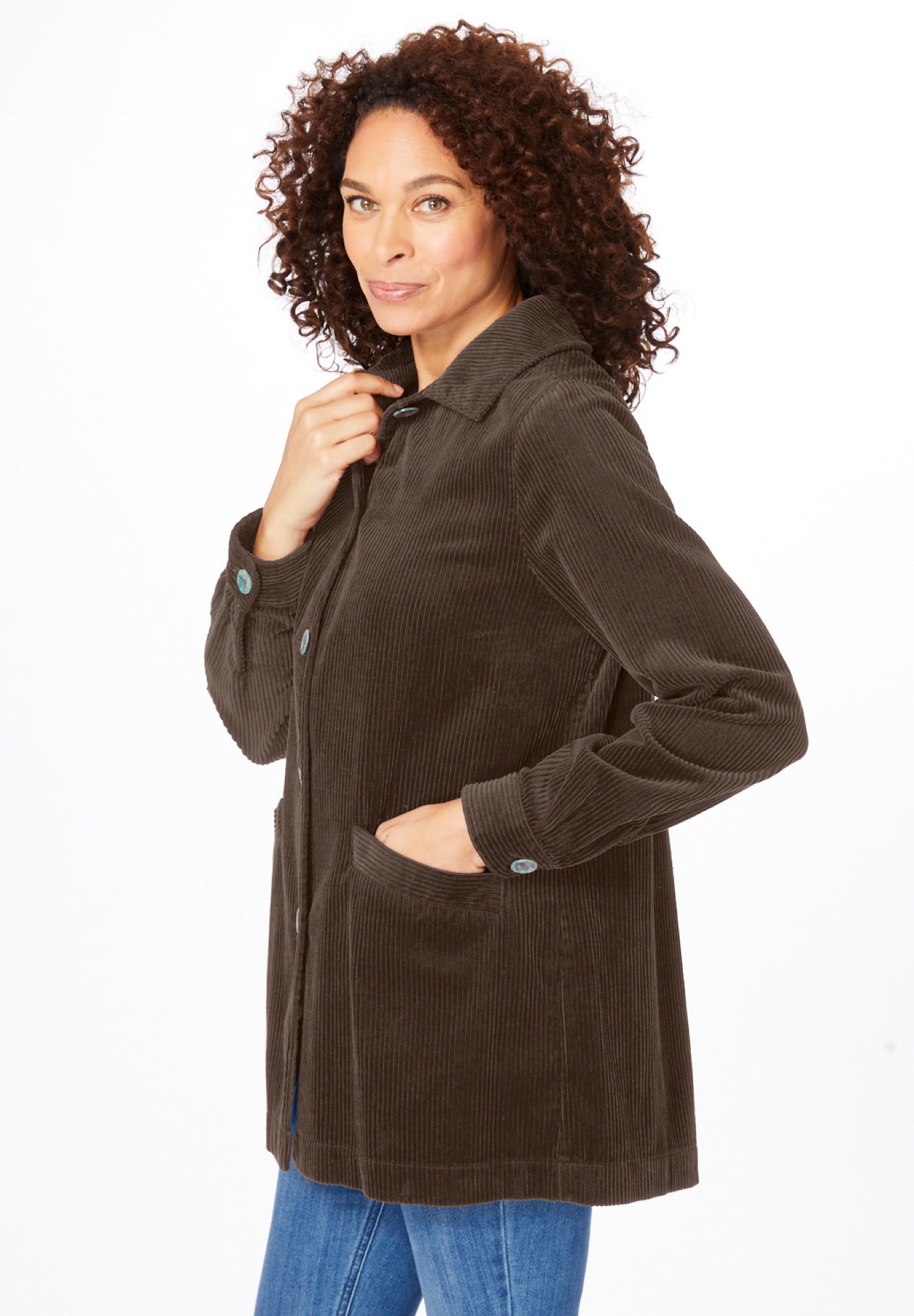 Pleat-Back Corduroy Jacket image number 2