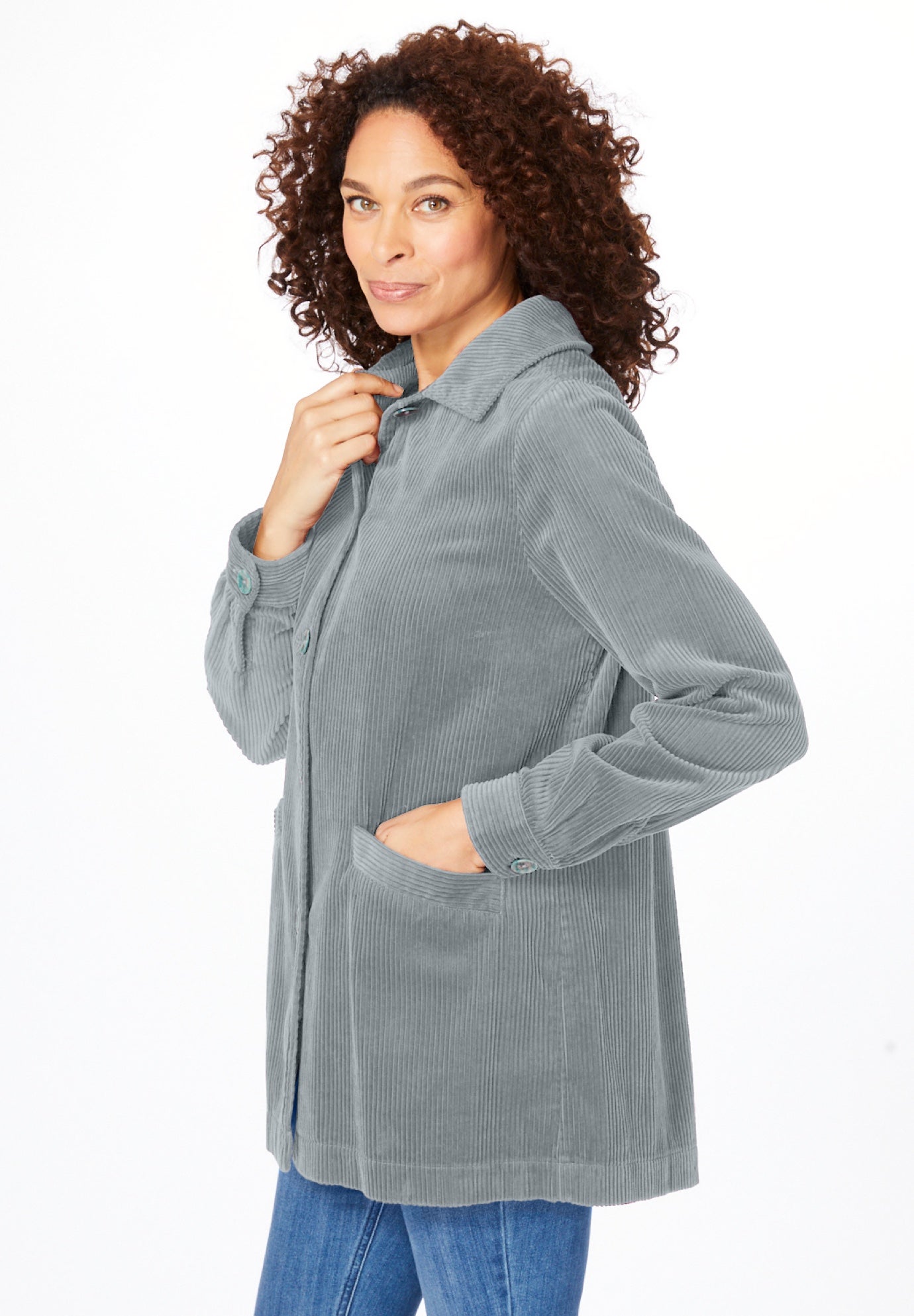 Pleat-Back Corduroy Jacket image number 2