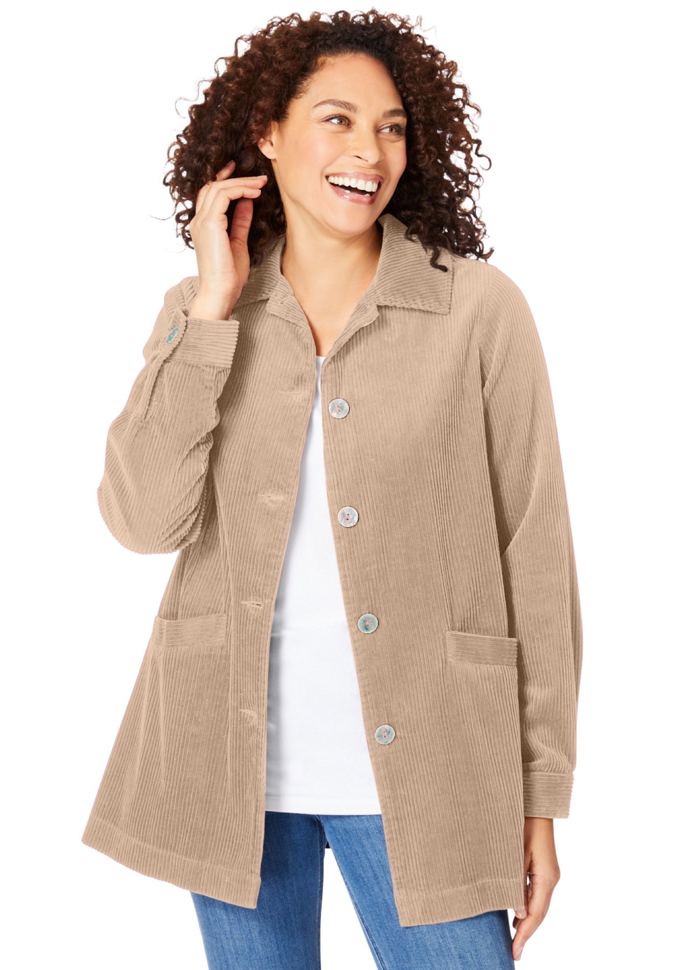 Pleat-Back Corduroy Jacket image number 0