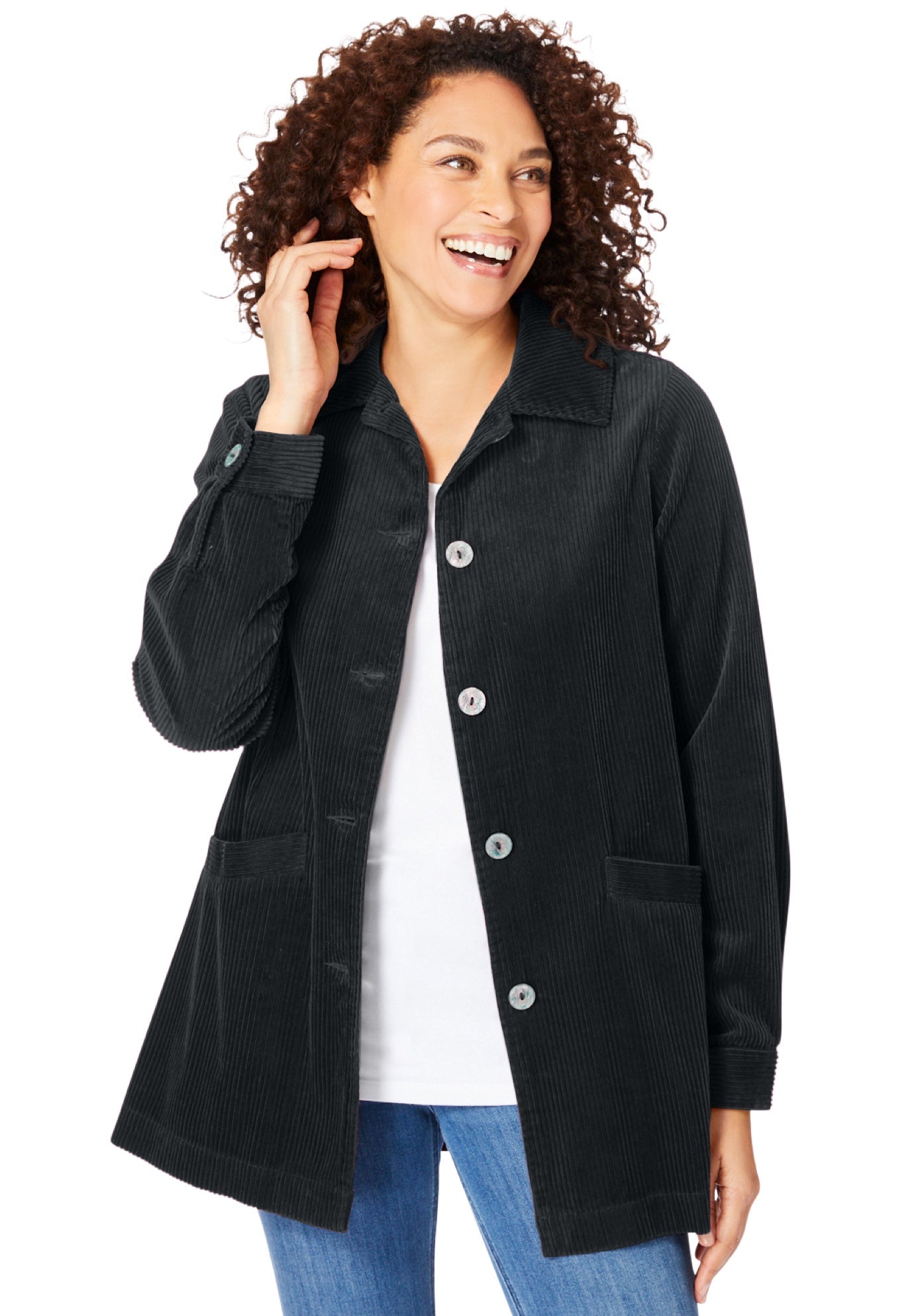 Pleat-Back Corduroy Jacket image number 0