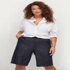 Elastic Waist Pull-On Denim Shorts image number null