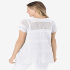 Tie-Neck Pointelle Cardigan Sweater image number null