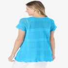 Tie-Neck Pointelle Cardigan Sweater image number null