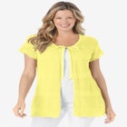 Tie-Neck Pointelle Cardigan Sweater image number null