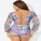 Cup Sized Chiffon Sleeve One Piece Swimsuit image number null