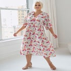 Blouson Sleeve Empire Midi Dress image number null