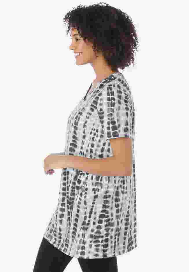 V-Neck Tie-Dye Tunic image number 2