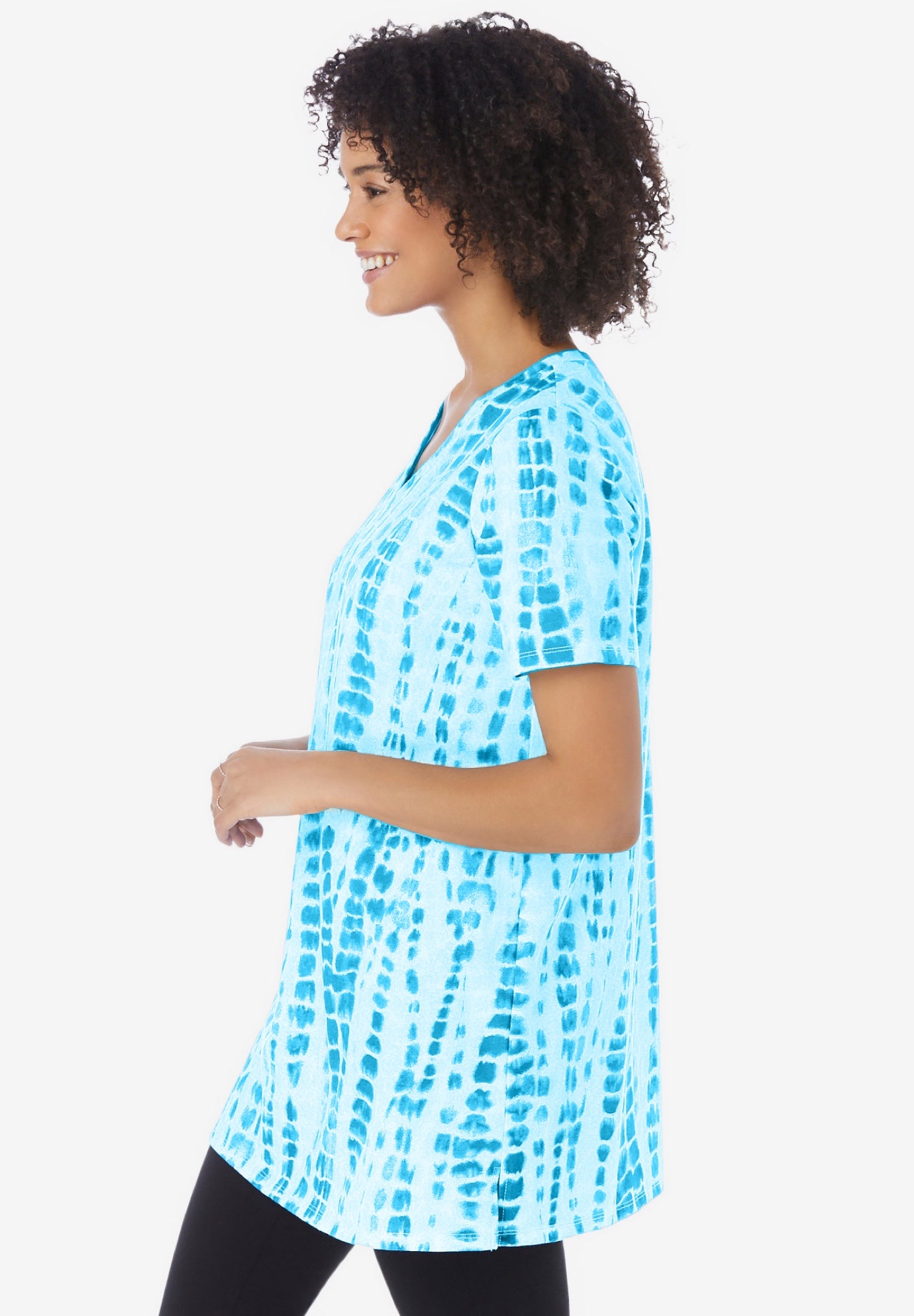 V-Neck Tie-Dye Tunic image number 2