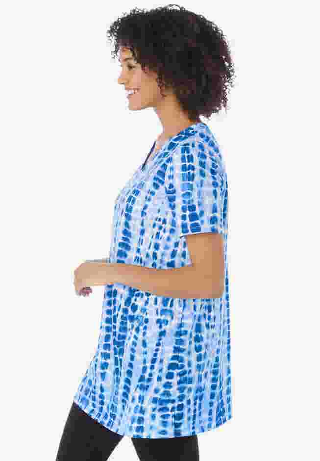 V-Neck Tie-Dye Tunic image number 2
