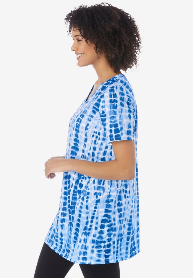 V-Neck Tie-Dye Tunic image number 2
