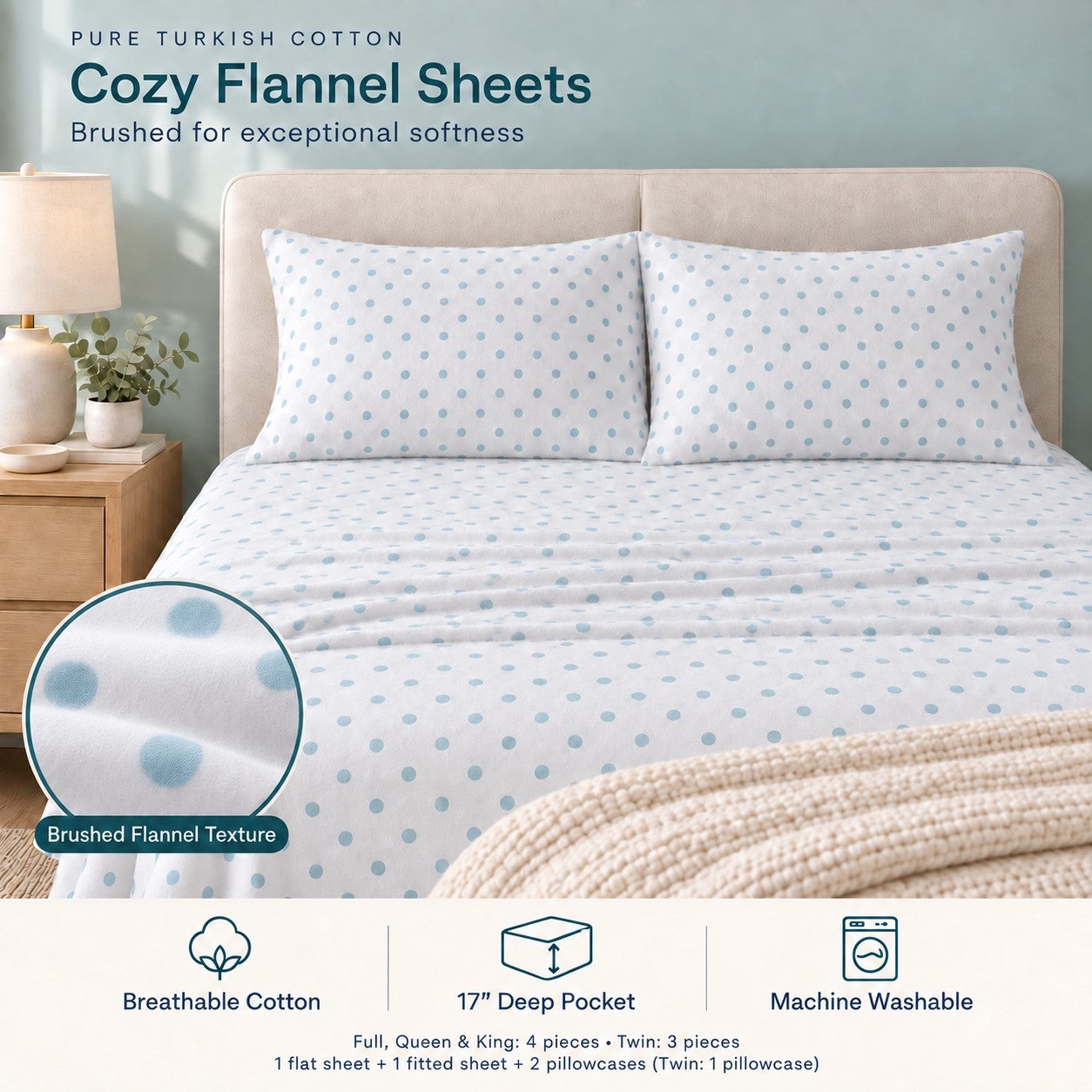Cotton Flannel Print Sheet Set image number 9