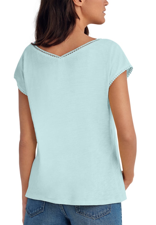 Crochet Trim Tee image number 1