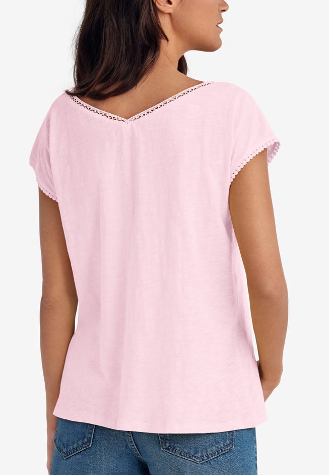 Crochet Trim Tee image number 1
