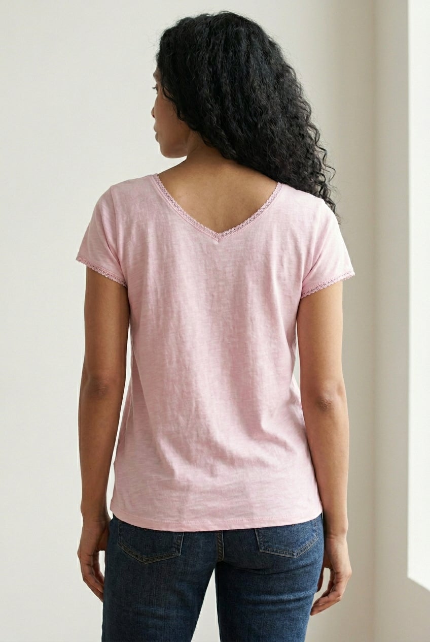 Crochet Trim Tee image number 1