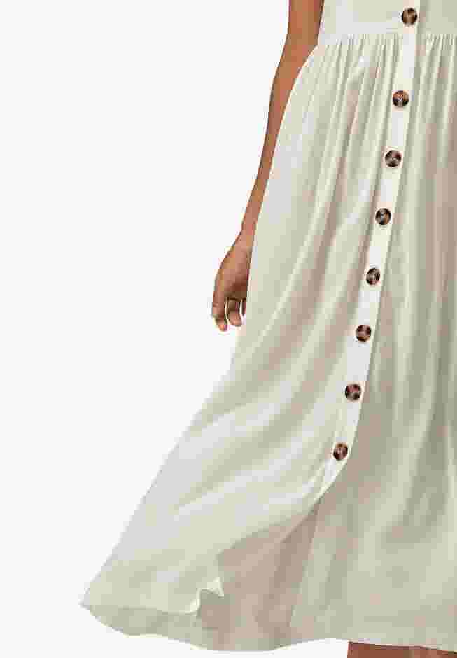 Button-Front A-Line Midi Dress image number 3