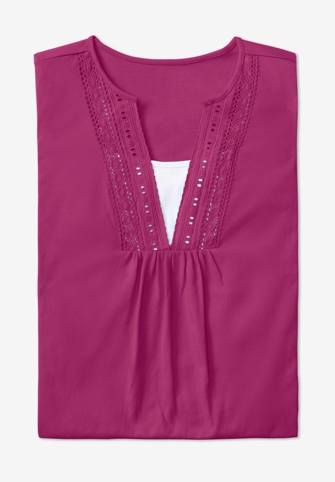 Crochet Layered-Look Tee image number 1