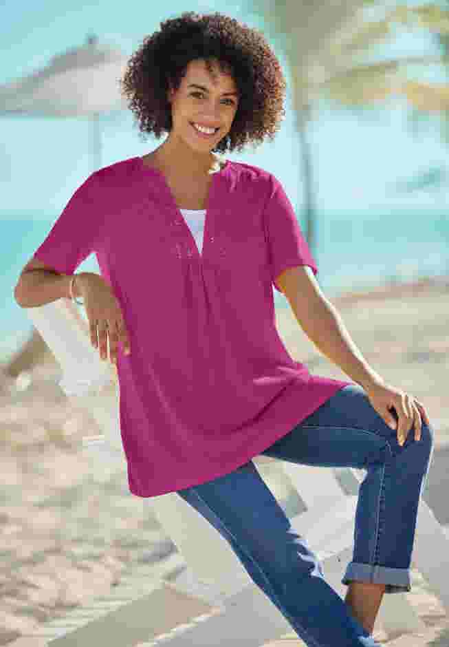 Crochet Layered-Look Tee image number 3