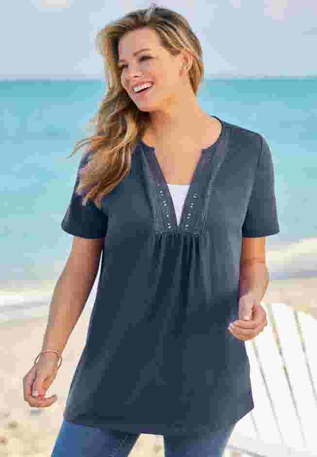 Crochet Layered-Look Tee image number 4