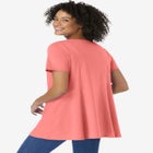 Rounded V-Neck Crochet Tunic image number null