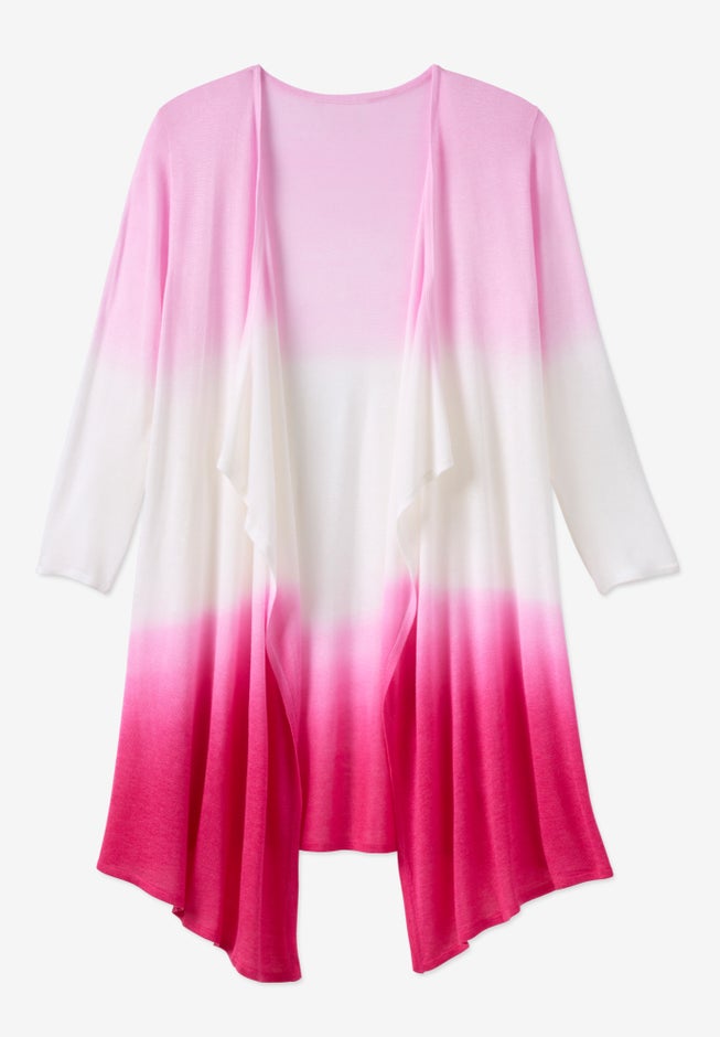 Lightweight Ombrè Open Front Cardigan image number 3
