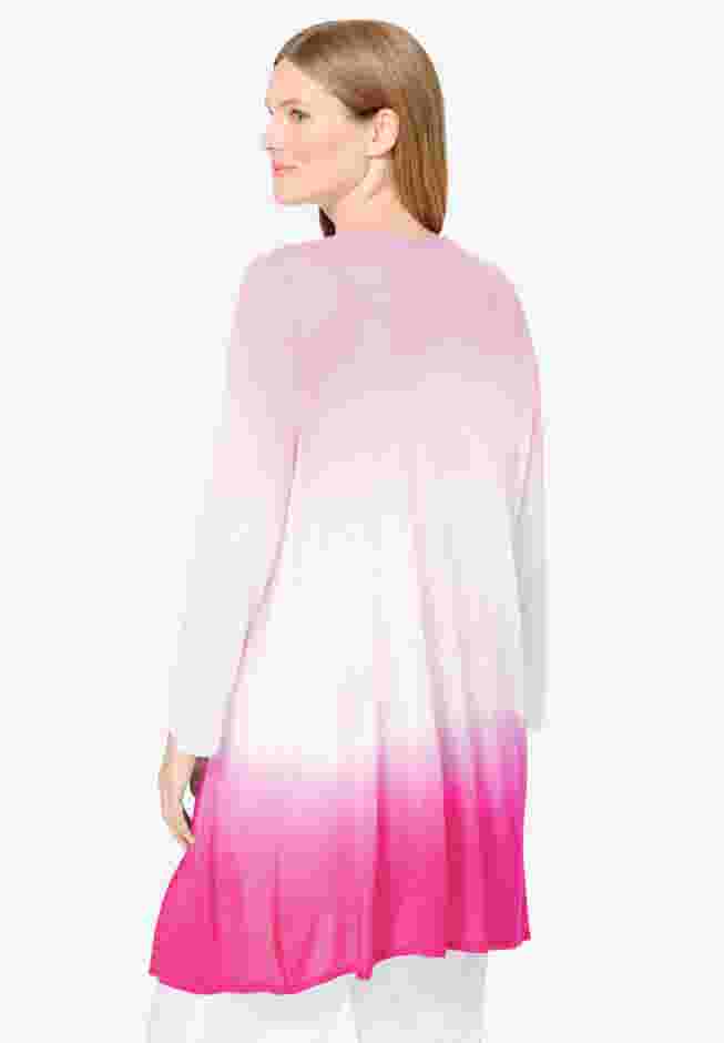 Lightweight Ombrè Open Front Cardigan image number 1