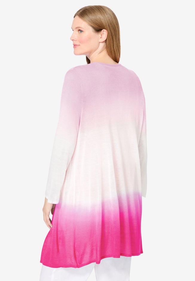 Lightweight Ombrè Open Front Cardigan image number 1