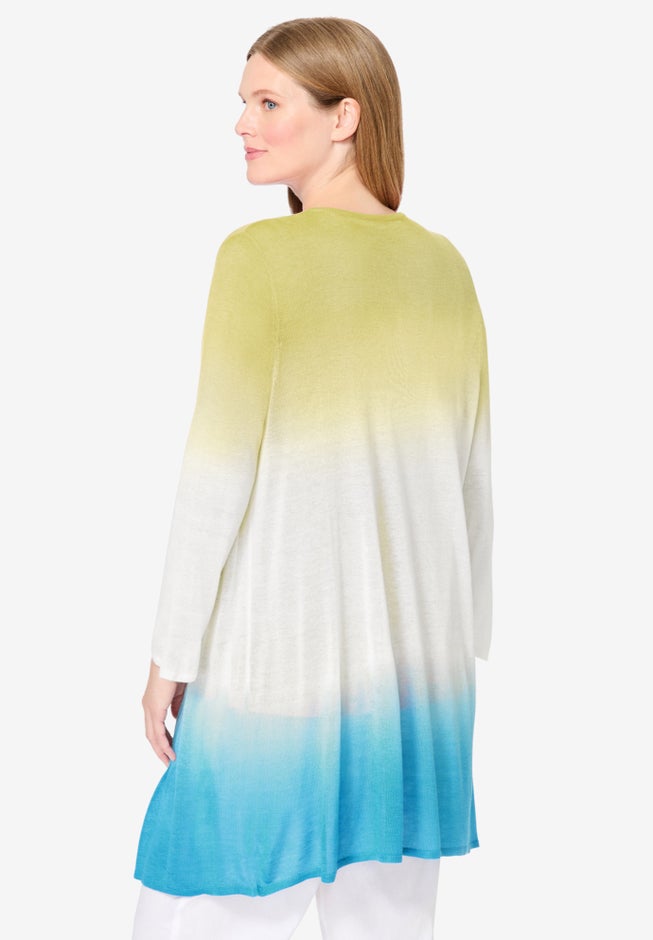 Lightweight Ombrè Open Front Cardigan image number 1