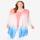 Lightweight Ombrè Open Front Cardigan image number null