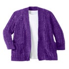 Open Front Chenille Cardigan Sweater image number null