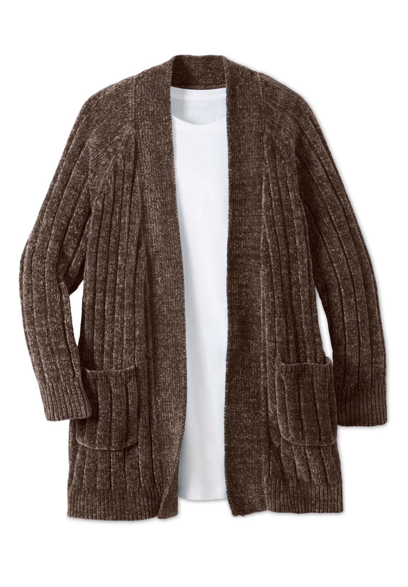 Open Front Chenille Cardigan image number 1