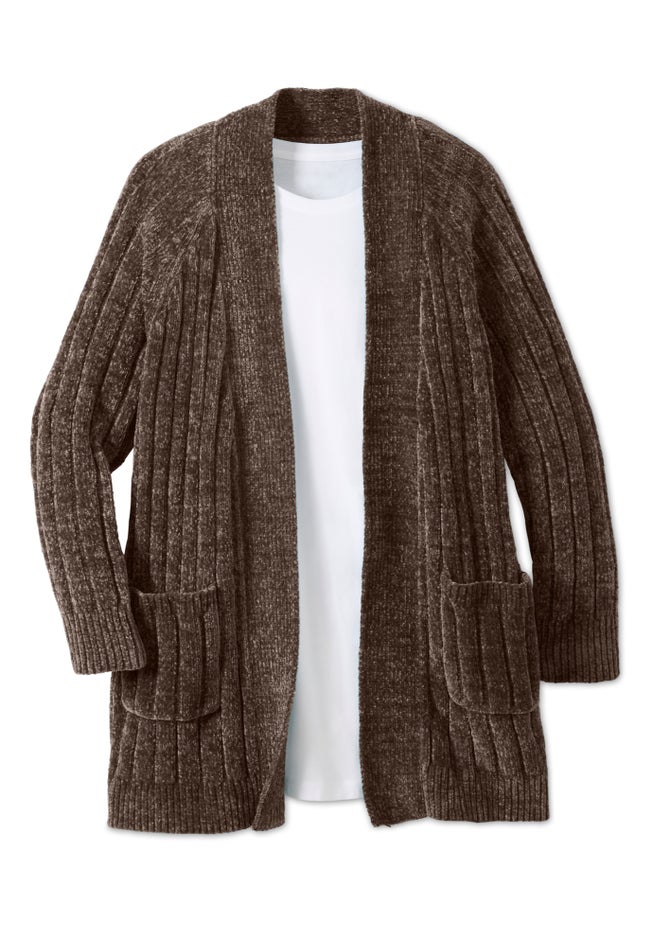 Open Front Chenille Cardigan image number 1