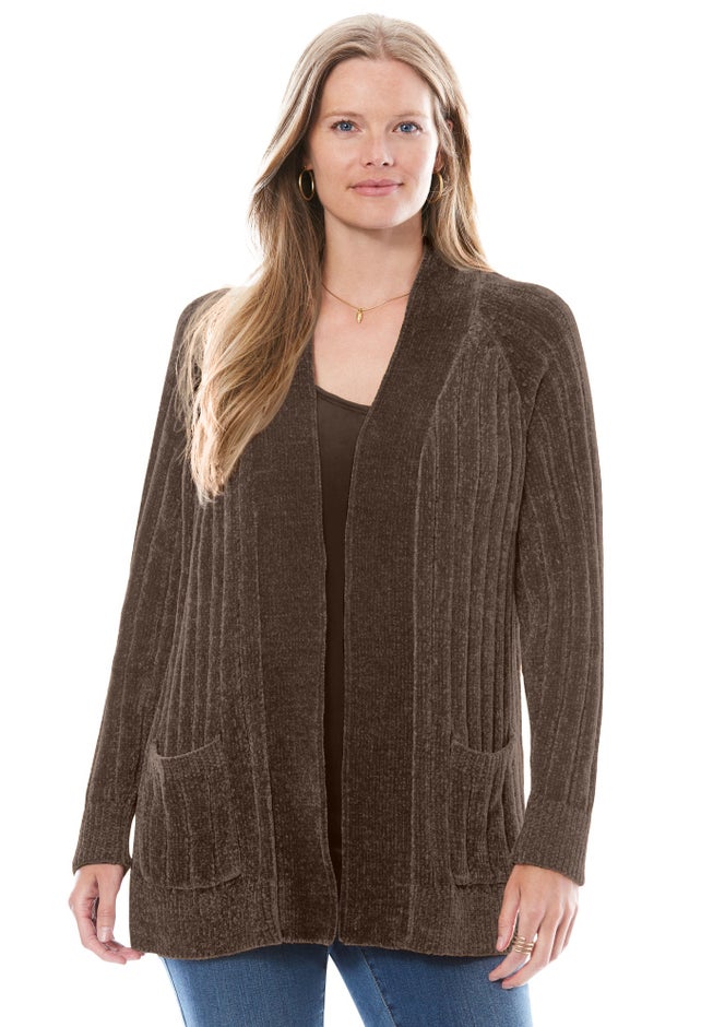 Open Front Chenille Cardigan image number 2