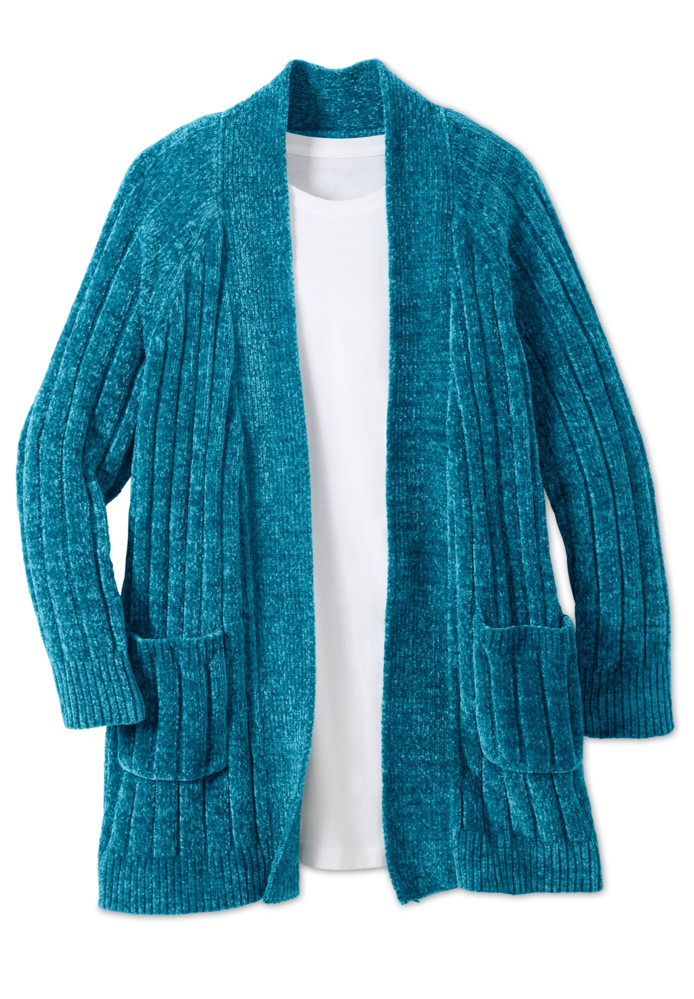 Open Front Chenille Cardigan Sweater image number 1