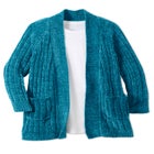 Open Front Chenille Cardigan Sweater image number null