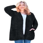 Open Front Chenille Cardigan Sweater image number null