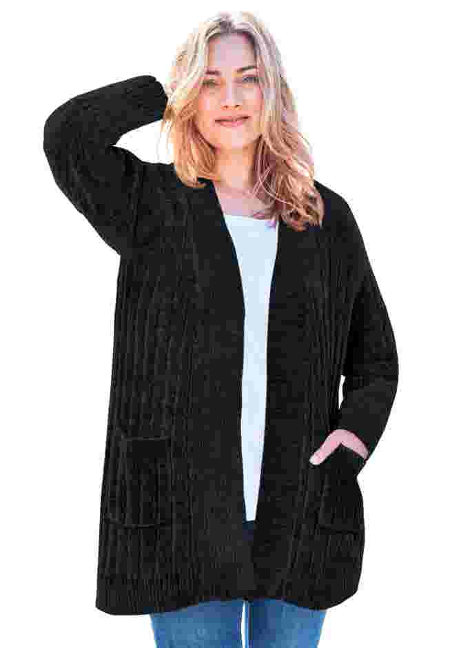 Open Front Chenille Cardigan image number 0