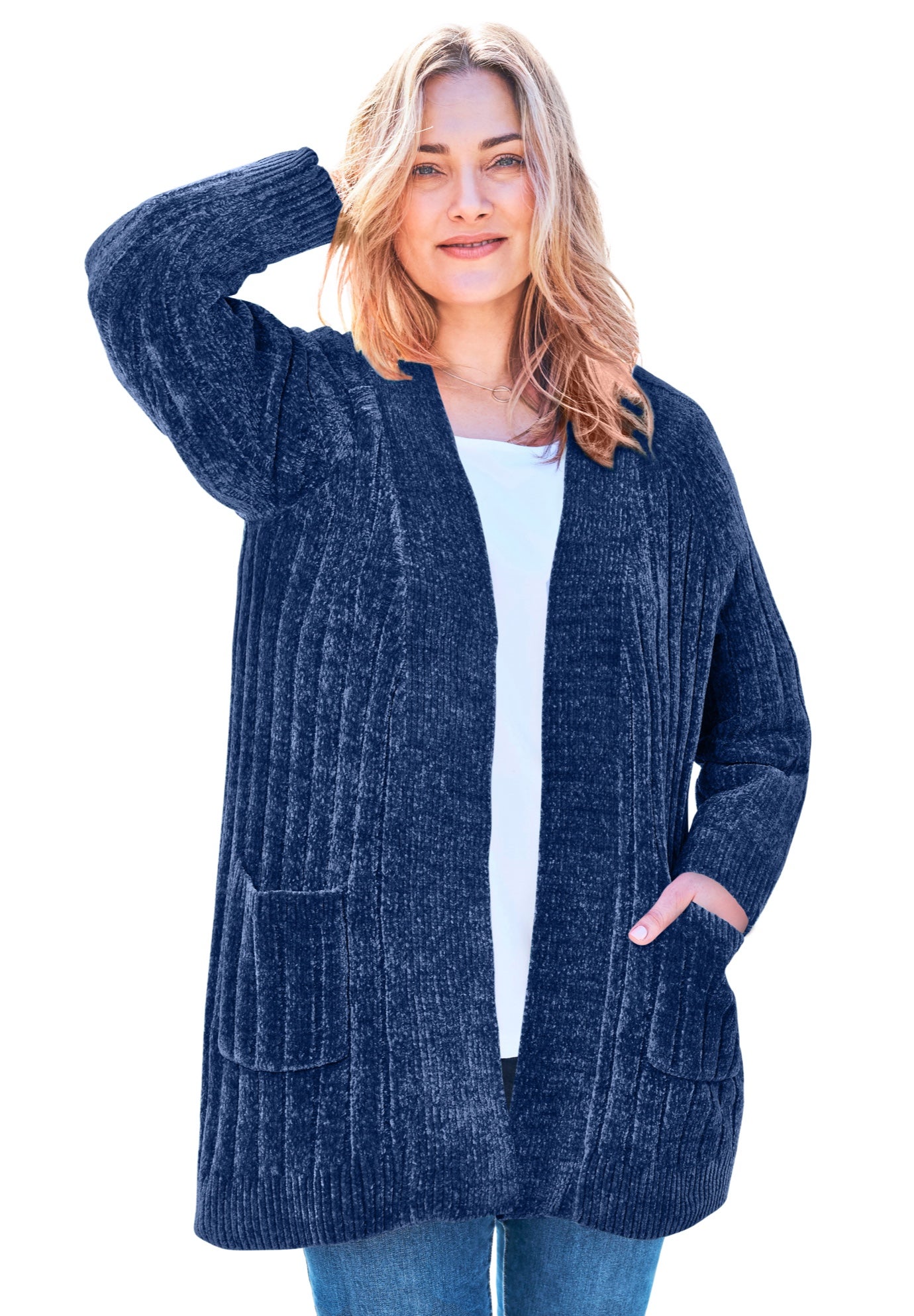 Open Front Chenille Cardigan Sweater image number 0