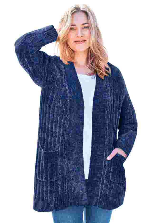Open Front Chenille Cardigan image number 0