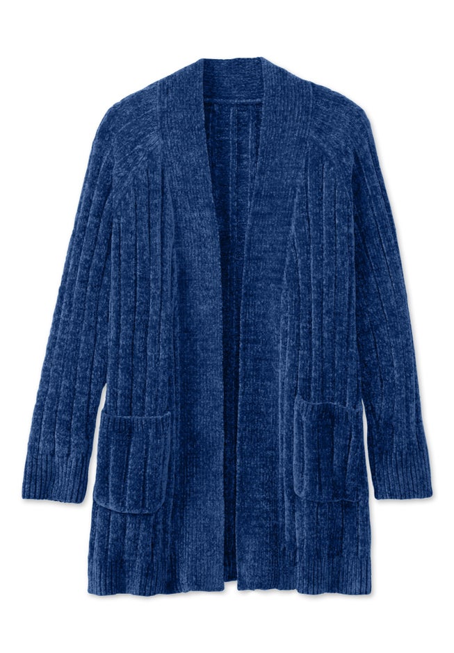 Open Front Chenille Cardigan Sweater image number 1