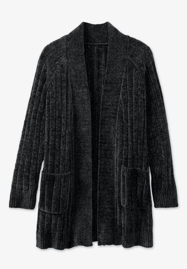 Open Front Chenille Cardigan Sweater image number 1